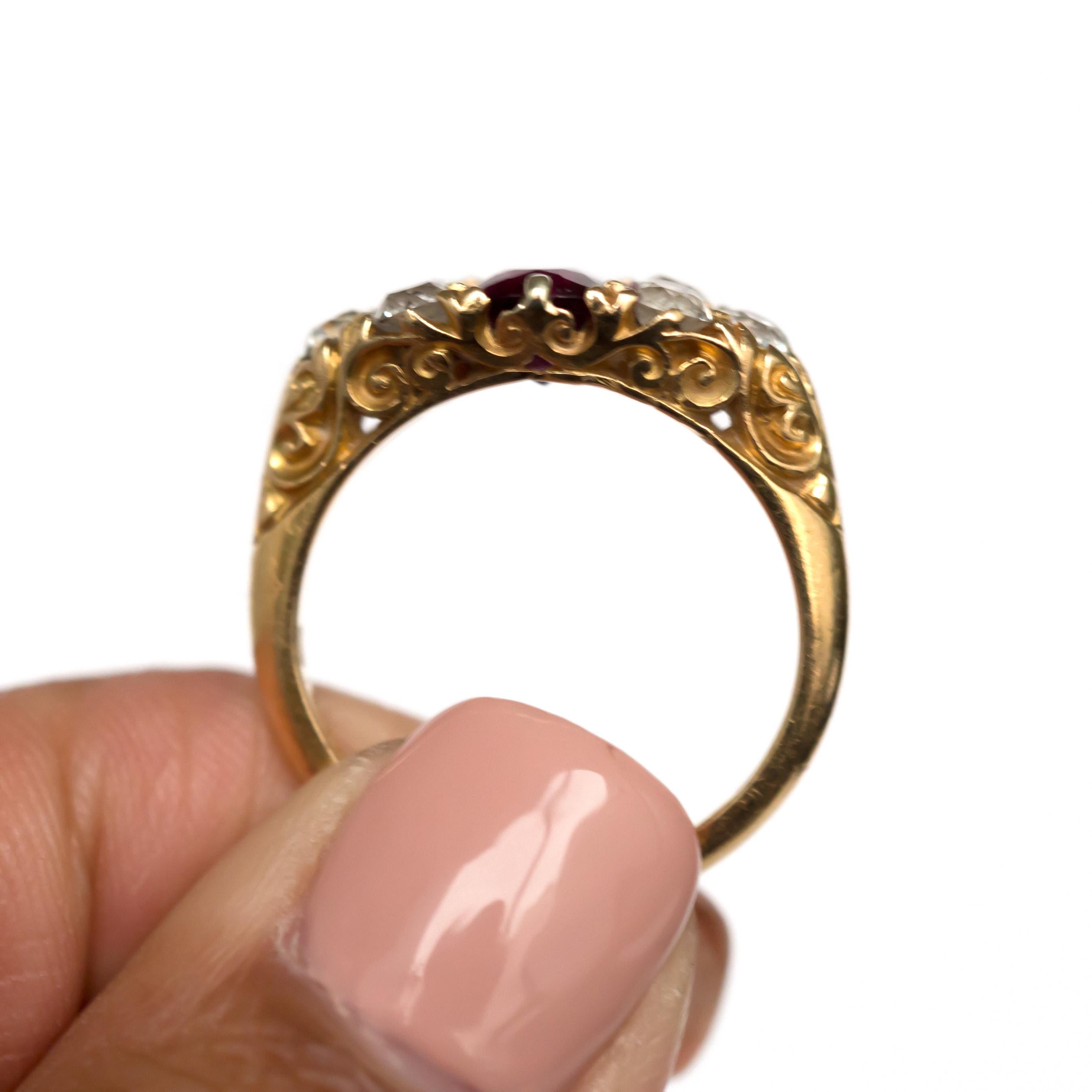 1.00 Carat Ruby Yellow Gold Engagement Ring 2