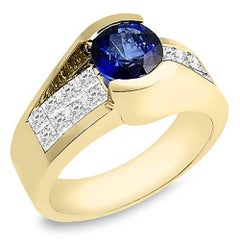 1.00 Carat Sapphire & 0.90 Ct. Tw Diamond Ring