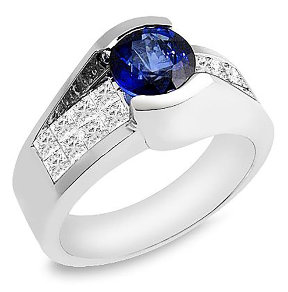 For Sale:  1.00 Carat Sapphire & 0.90 Ct. Tw Diamond Ring 4
