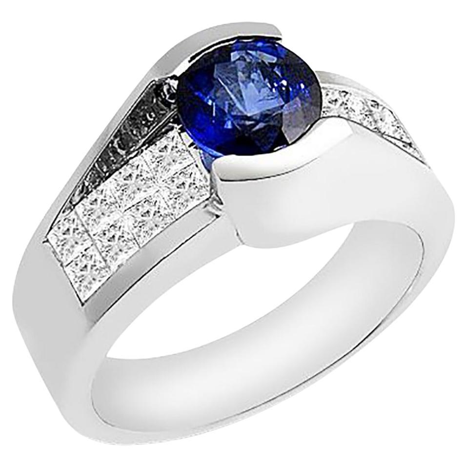 For Sale:  1.00 Carat Sapphire & 0.90 Ct. Tw Diamond Ring