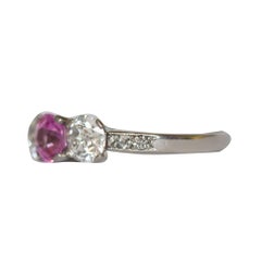 1.00 Carat Sapphire Platinum Engagement Ring