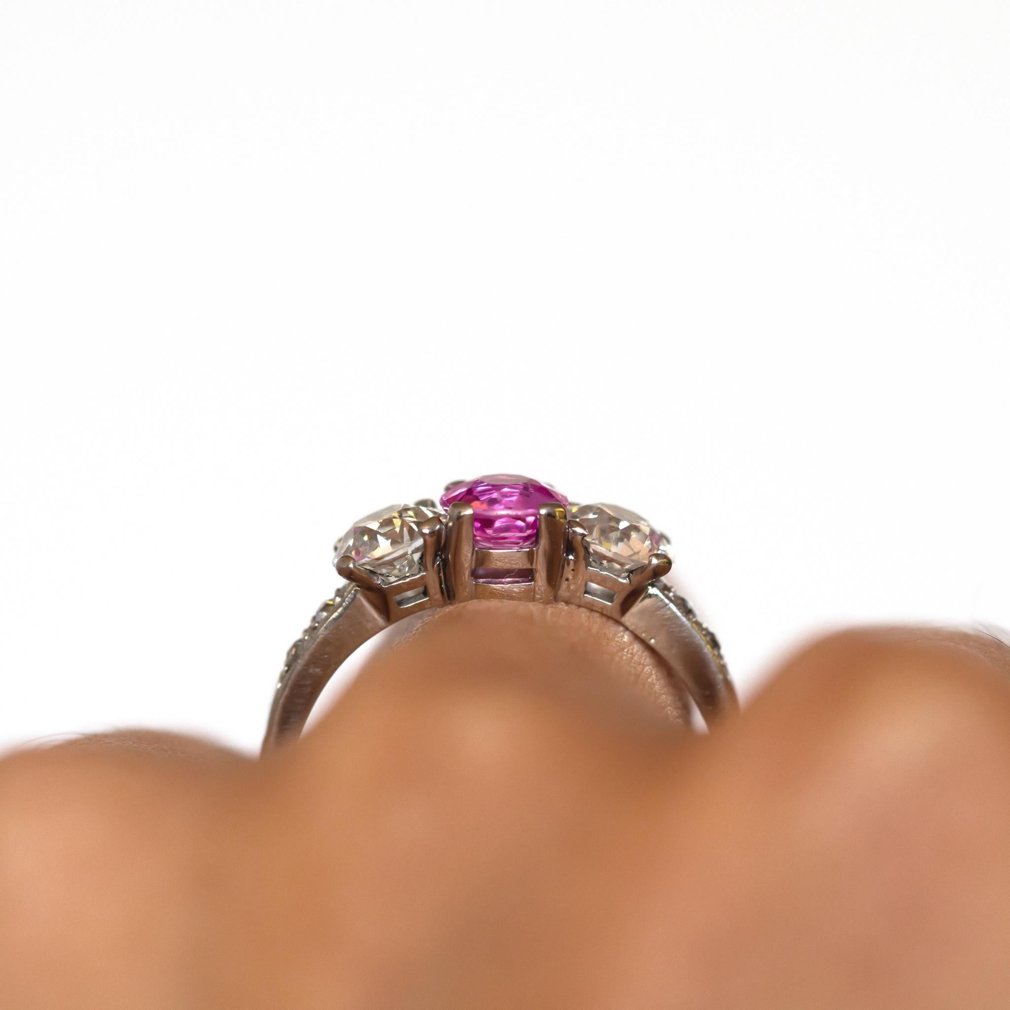 1.00 Carat Sapphire Platinum Engagement Ring For Sale 4