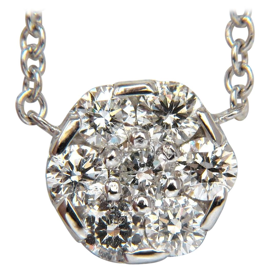 Collier à sept diamants en grappe de 1,00 carat g/vs 14 carats