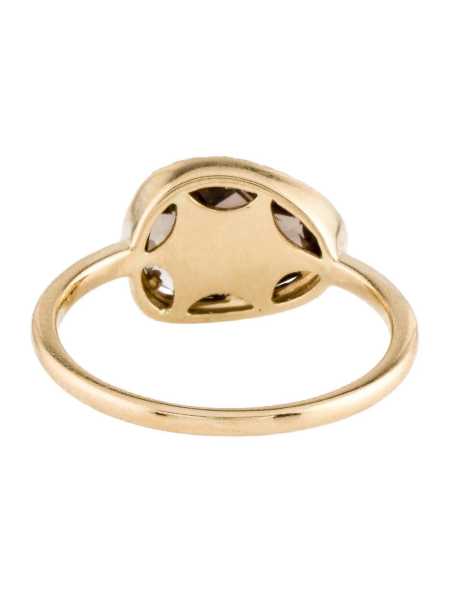 Women's 1.00 Carat Smokey Quartz & Diamond Yellow Gold Ring For Sale