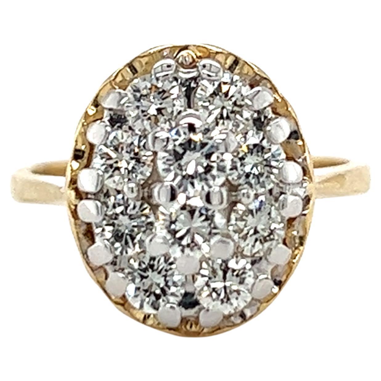 1.00 Carat Ruby Diamond Flower Dress Ring, 18 Karat Gold, Full UK