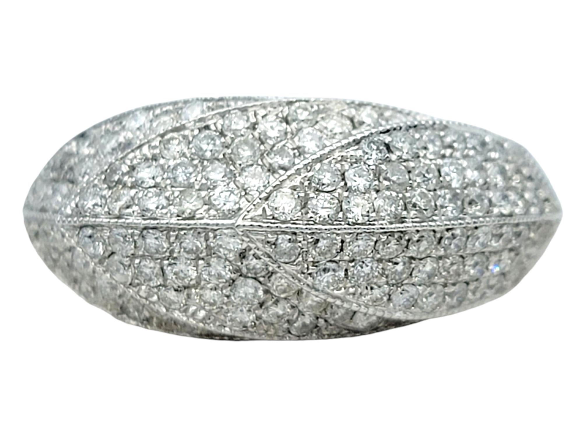 Ring Size: 7

Delicate, refined, and full of natural elegance, this stunning 14 karat white gold band ring brings the beauty of a feather to life in breathtaking detail. A finely crafted feather motif is gracefully laid across the band, designed to