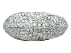 1.00 Carat Total Pavé Diamond Tapered Feather Band Ring in 14 Karat White Gold