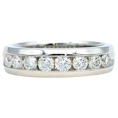 Used 1.00 Carat Total The Leo Diamond Channel Set Band Ring in 14 Karat White Gold