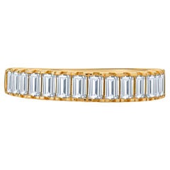 1,00 Karat Gesamtgewicht Baguette-Diamant 14 Karat Gelbgold Ehering