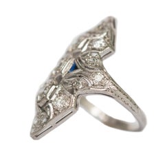 1.00 Carat Total Weight Diamond Platinum Cocktail Ring