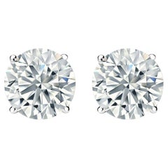 1.00 Carat Total Weight Diamond Stud Earrings in 14k White Gold