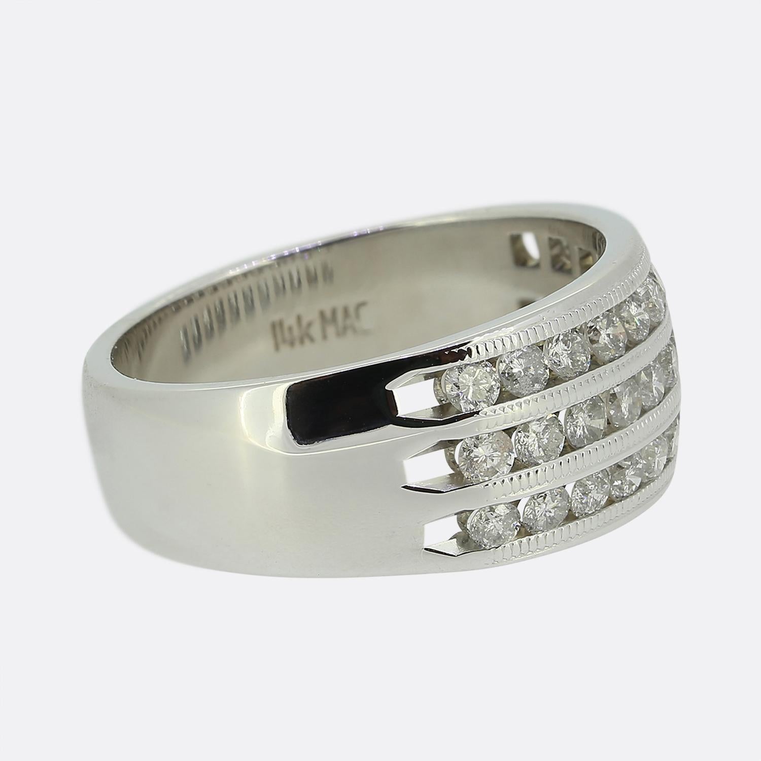 Brilliant Cut 1.00 Carat Triple Layered Diamond Ring For Sale