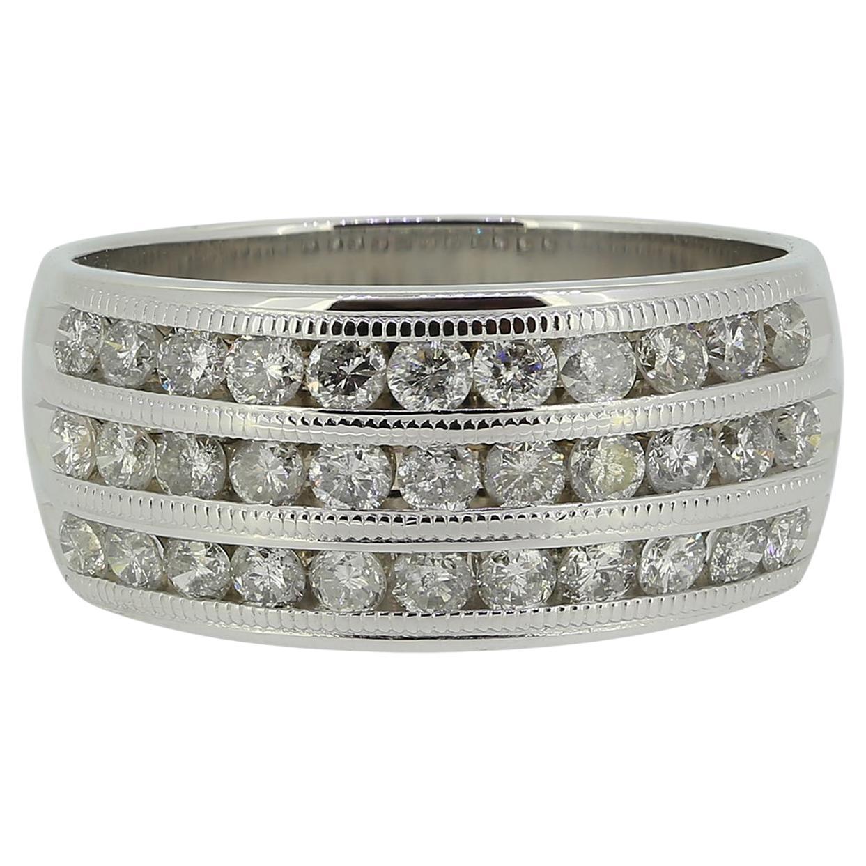1.00 Carat Triple Layered Diamond Ring For Sale