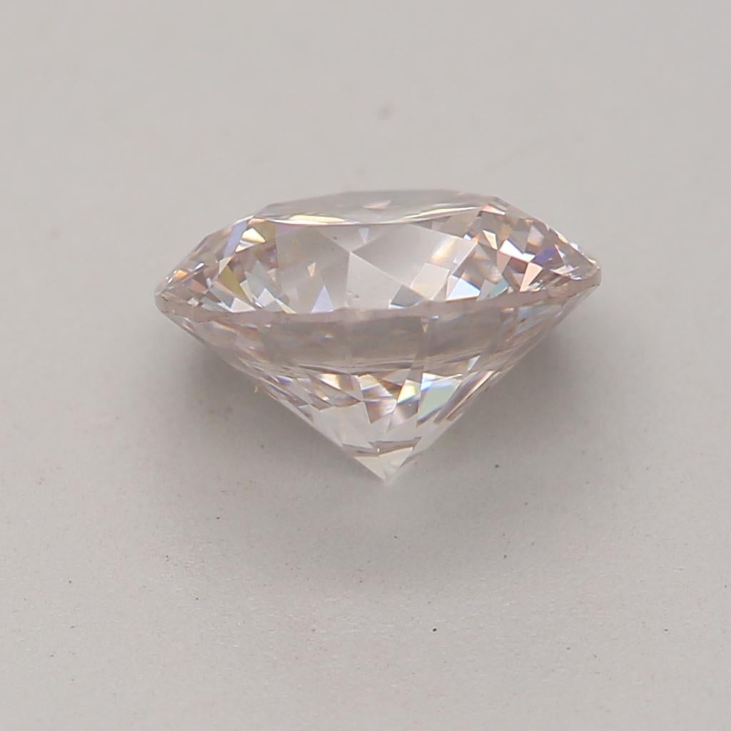 Women's or Men's 1.00 Carat Very Light Pink Round Cut Diamond SI1 Clarity GIA Certified For Sale