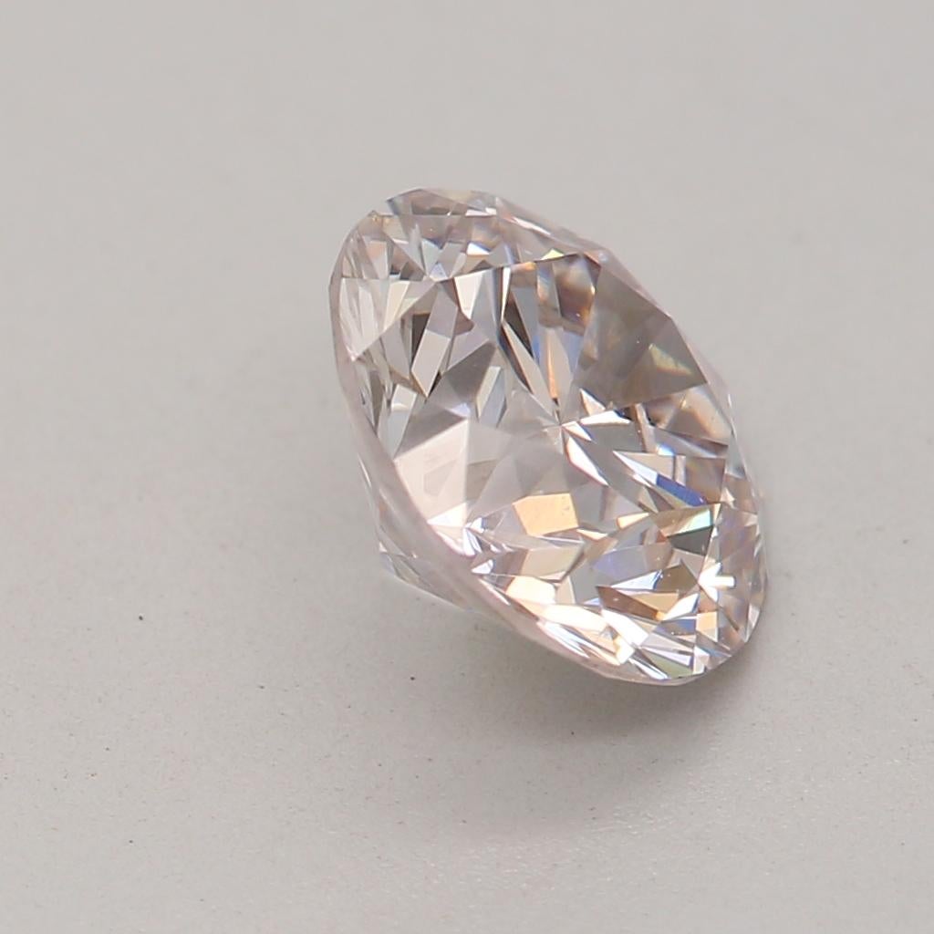 1.00 Carat Very Light Pink Round Cut Diamond SI1 Clarity GIA Certified For Sale 1