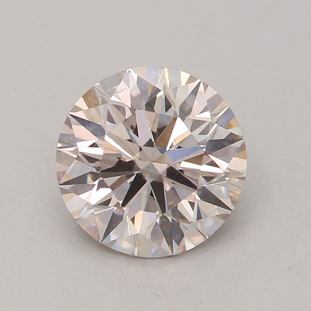 1.00 Carat Very Light Pink Round Cut Diamond SI1 Clarity GIA Certified For Sale 2