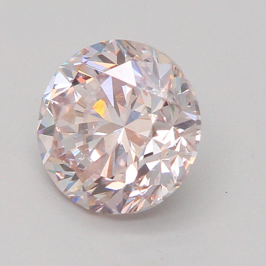 1.00 Carat Very Light Pink Round cut diamond SI2 Clarity GIA Certified For Sale 4