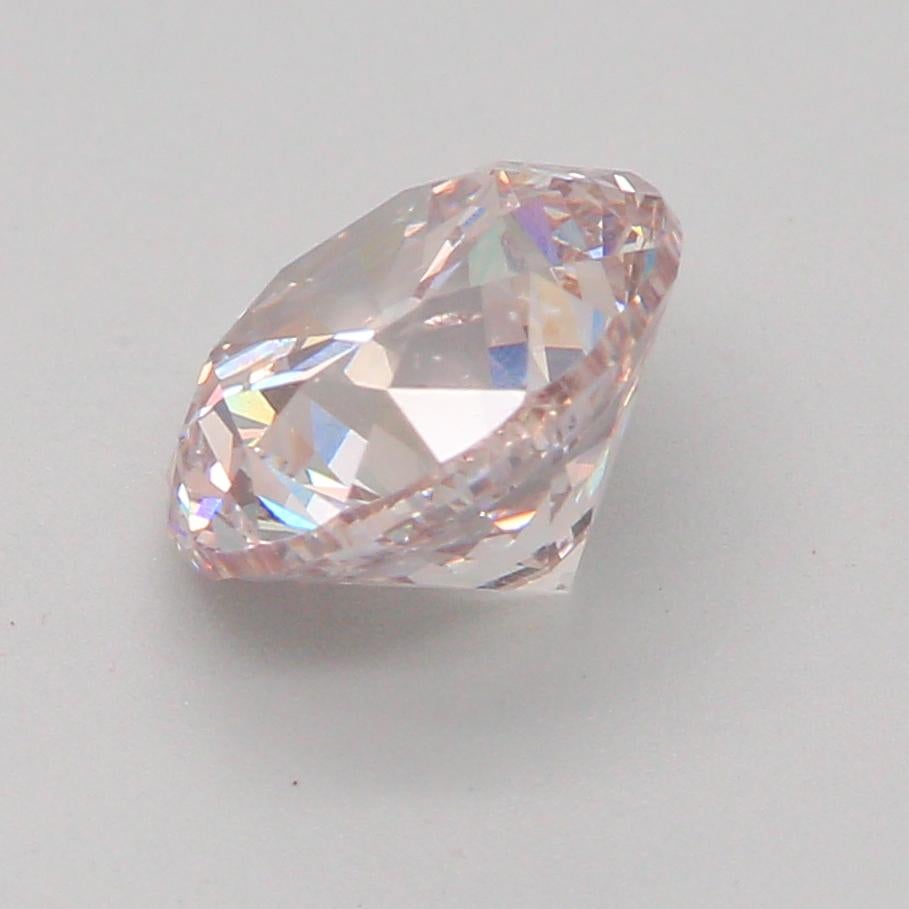1.00 Carat Very Light Pink Round cut diamond SI2 Clarity GIA Certified For Sale 6