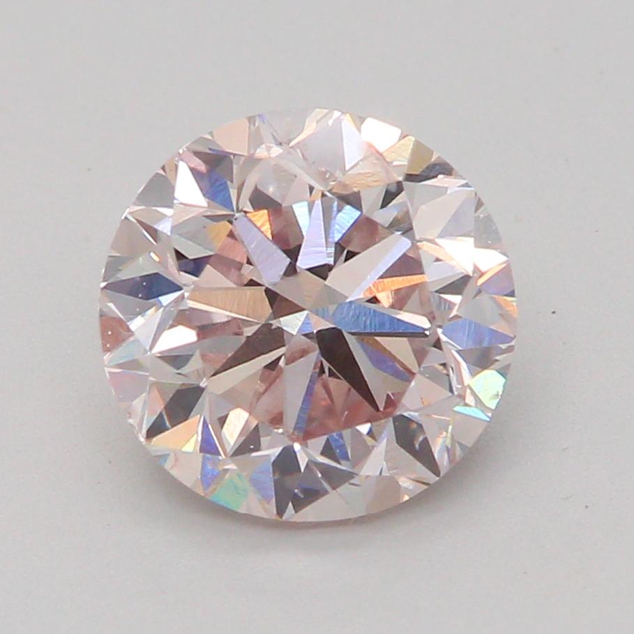 1.00 Carat Very Light Pink Round cut diamond SI2 Clarity GIA Certified For Sale 11