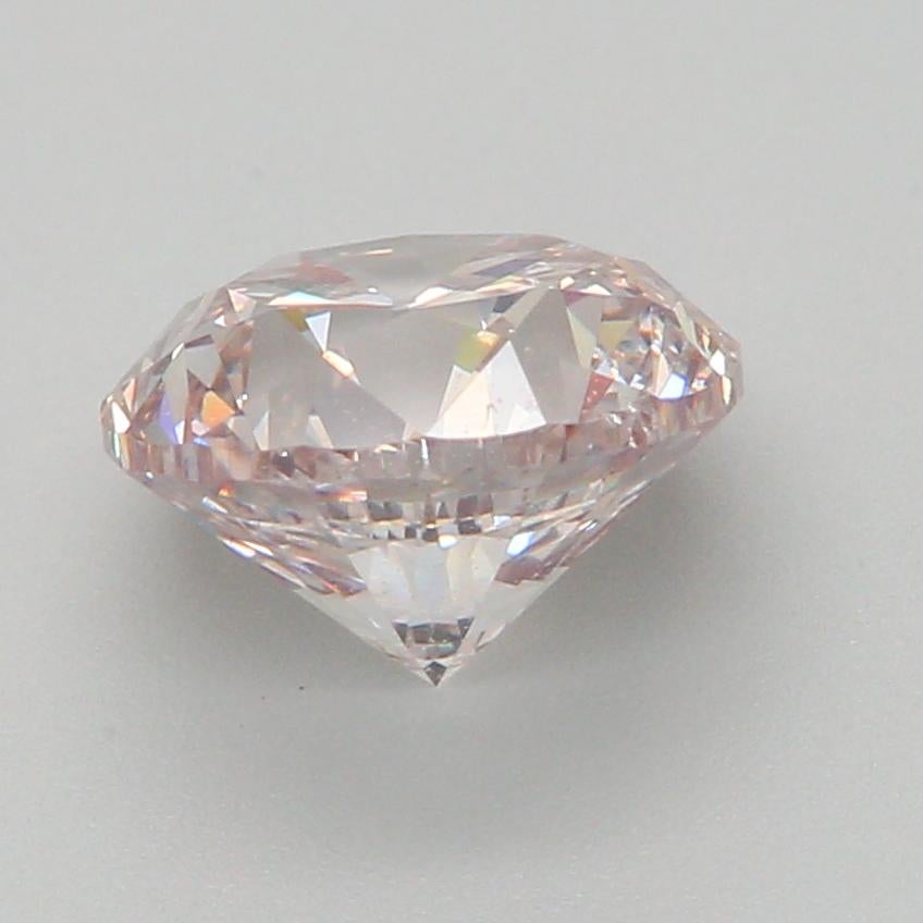 Women's or Men's 1.00 Carat Very Light Pink Round cut diamond SI2 Clarity GIA Certified For Sale