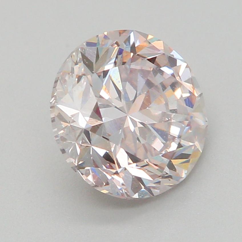 1.00 Carat Very Light Pink Round cut diamond SI2 Clarity GIA Certified For Sale 3