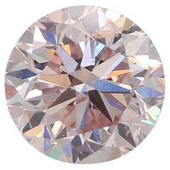 1.00 Carat Very Light Pink Round cut diamond SI2 Clarity GIA Certified