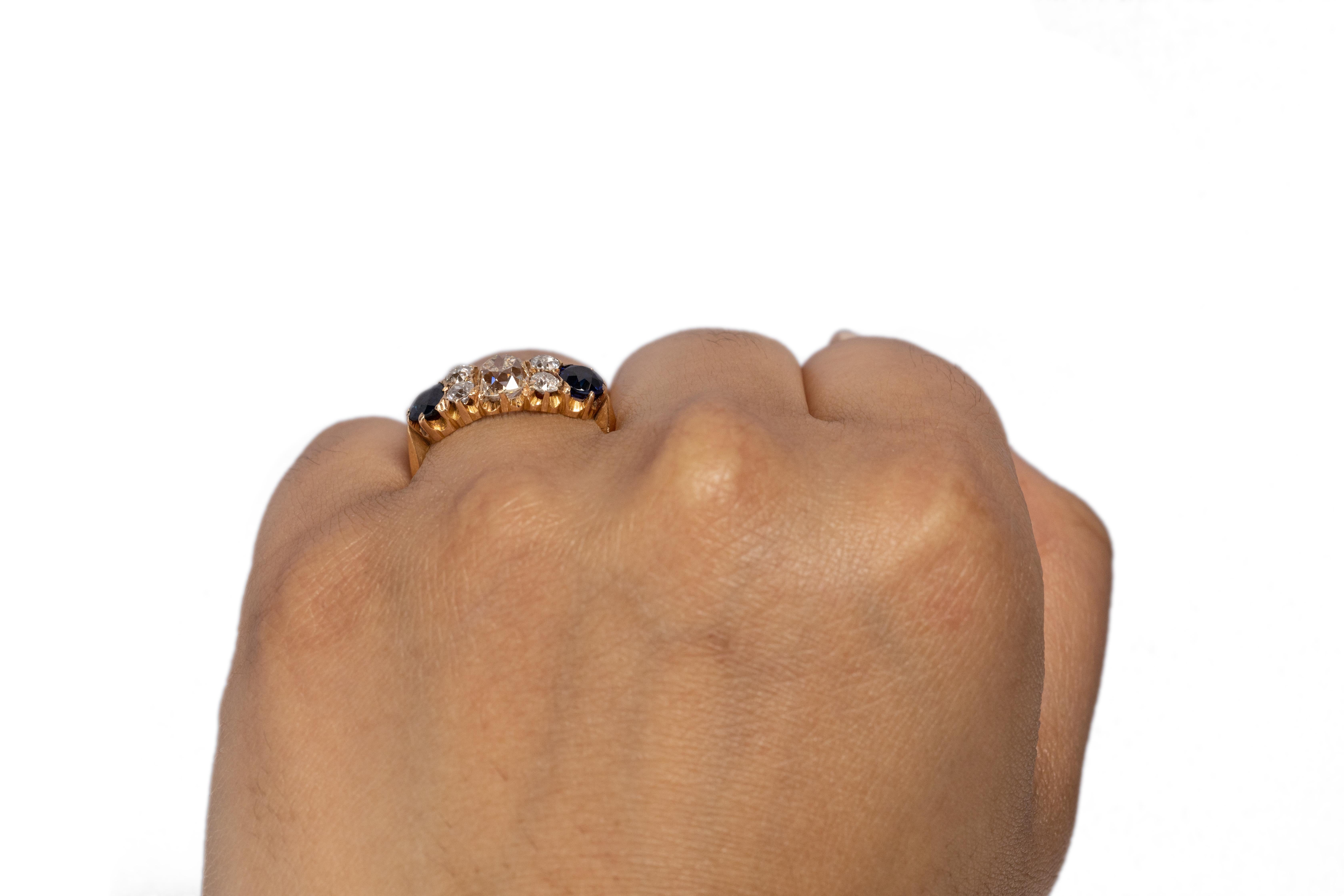 Women's 1.00 Carat Victorian Diamond 14 Karat Yellow Gold Engagement Ring