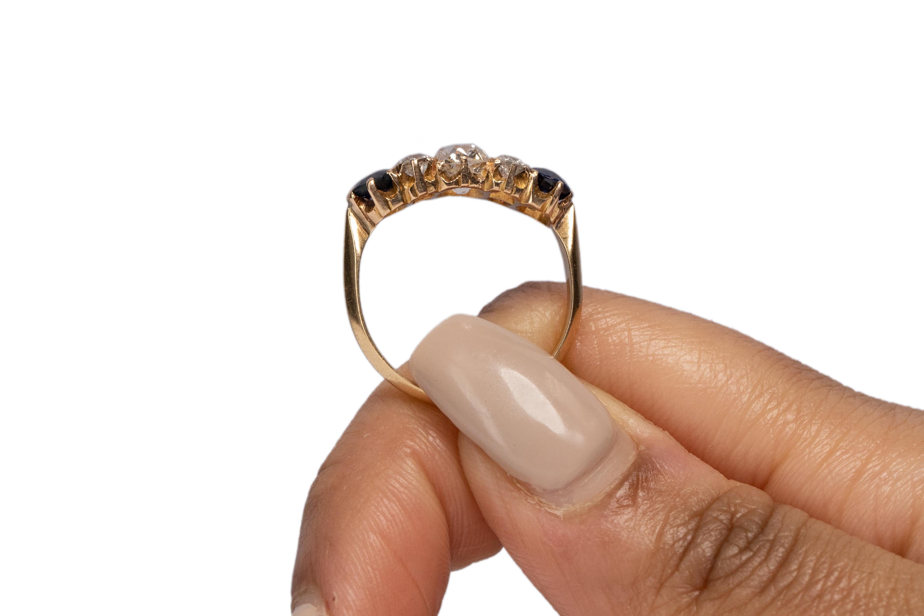 1.00 Carat Victorian Diamond 14 Karat Yellow Gold Engagement Ring 3