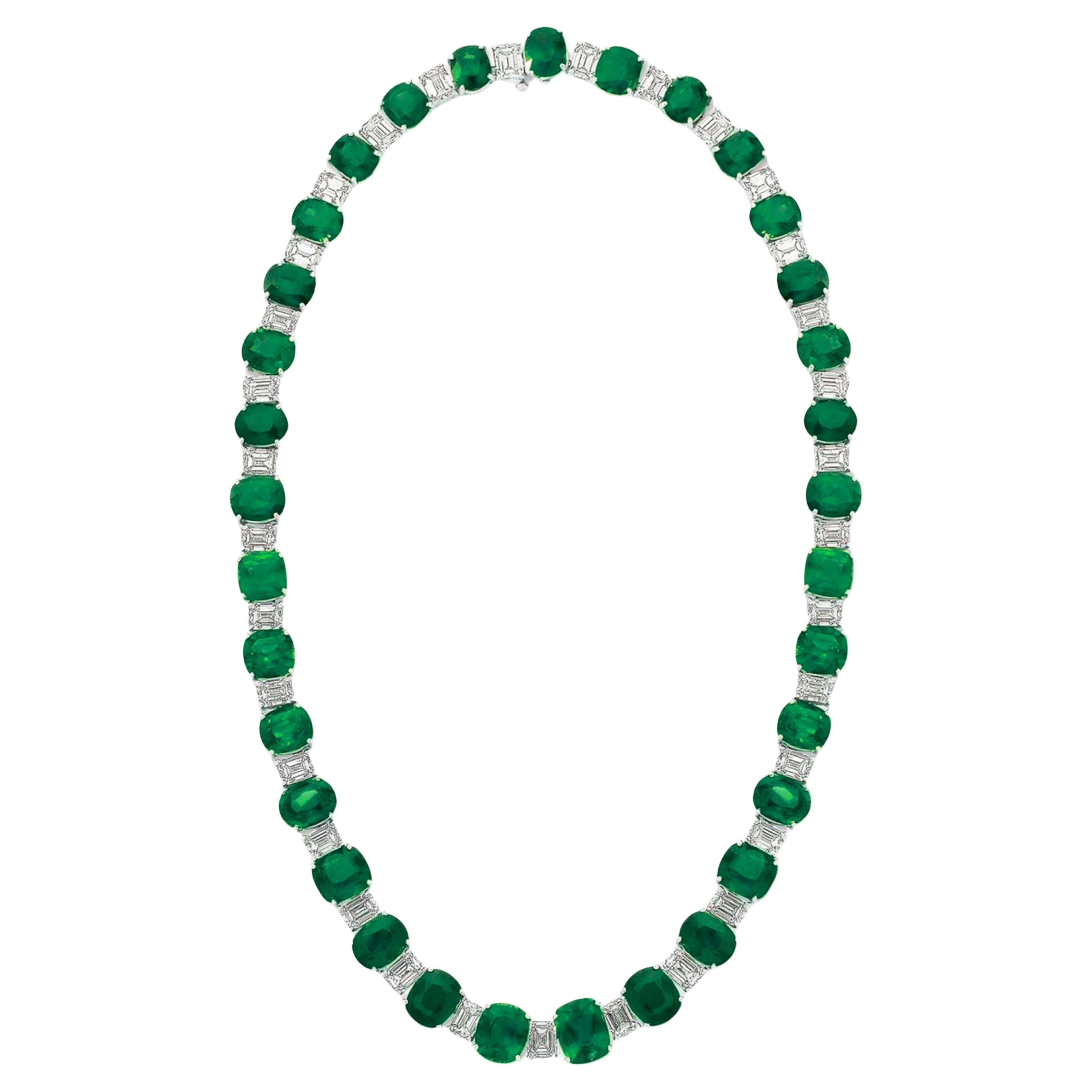100 Carat Vivid Green Emerald Diamond Necklace
