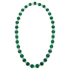 100 Carat Vivid Green Emerald Diamond Necklace