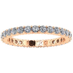 1.00 Quilate Diamantes Blancos Anillo Apilable Eternidad Oro Rosa 18 Kilates