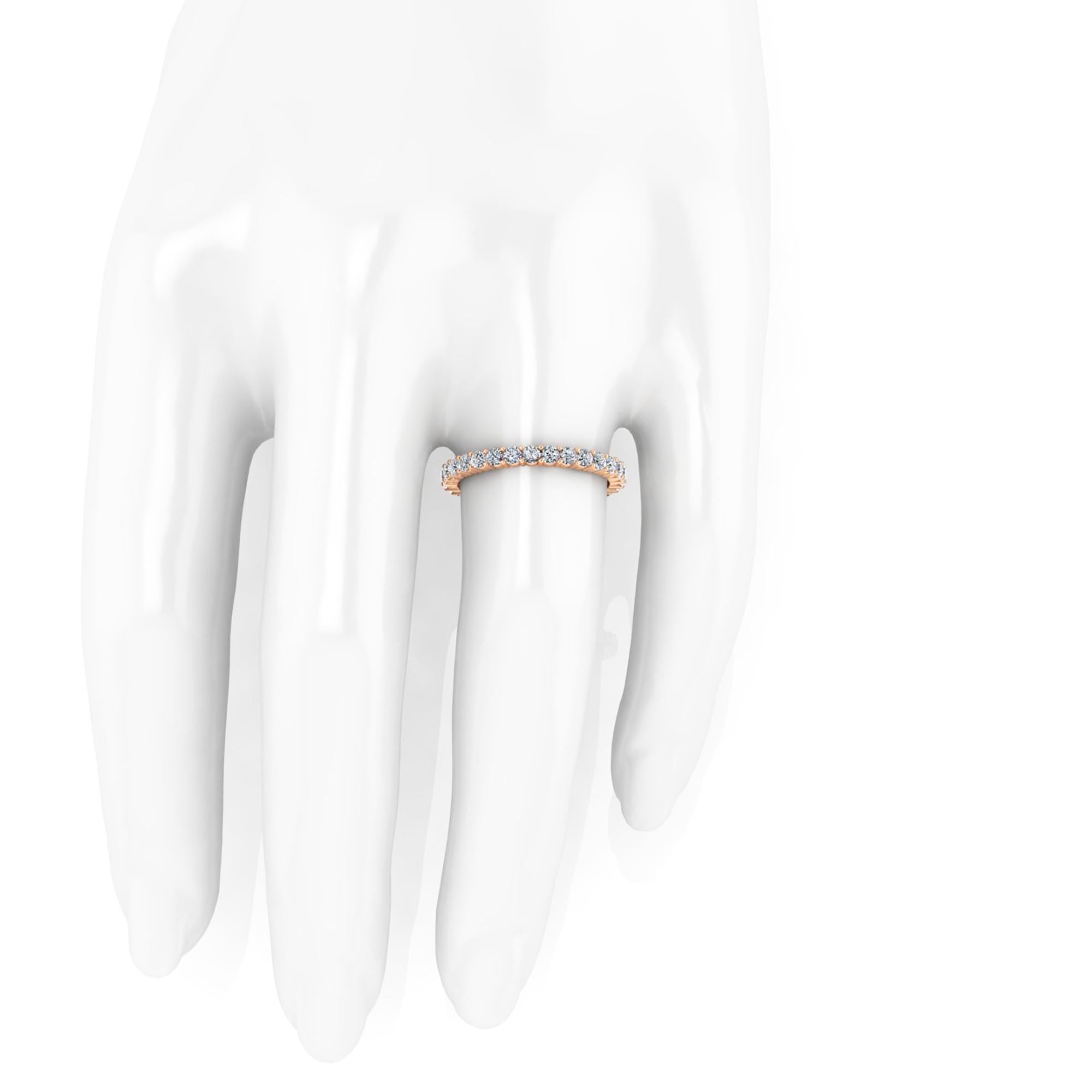 1.00 Carat White Diamonds Stackable Eternity Ring 18 Karat Rose Gold In New Condition For Sale In New York, NY