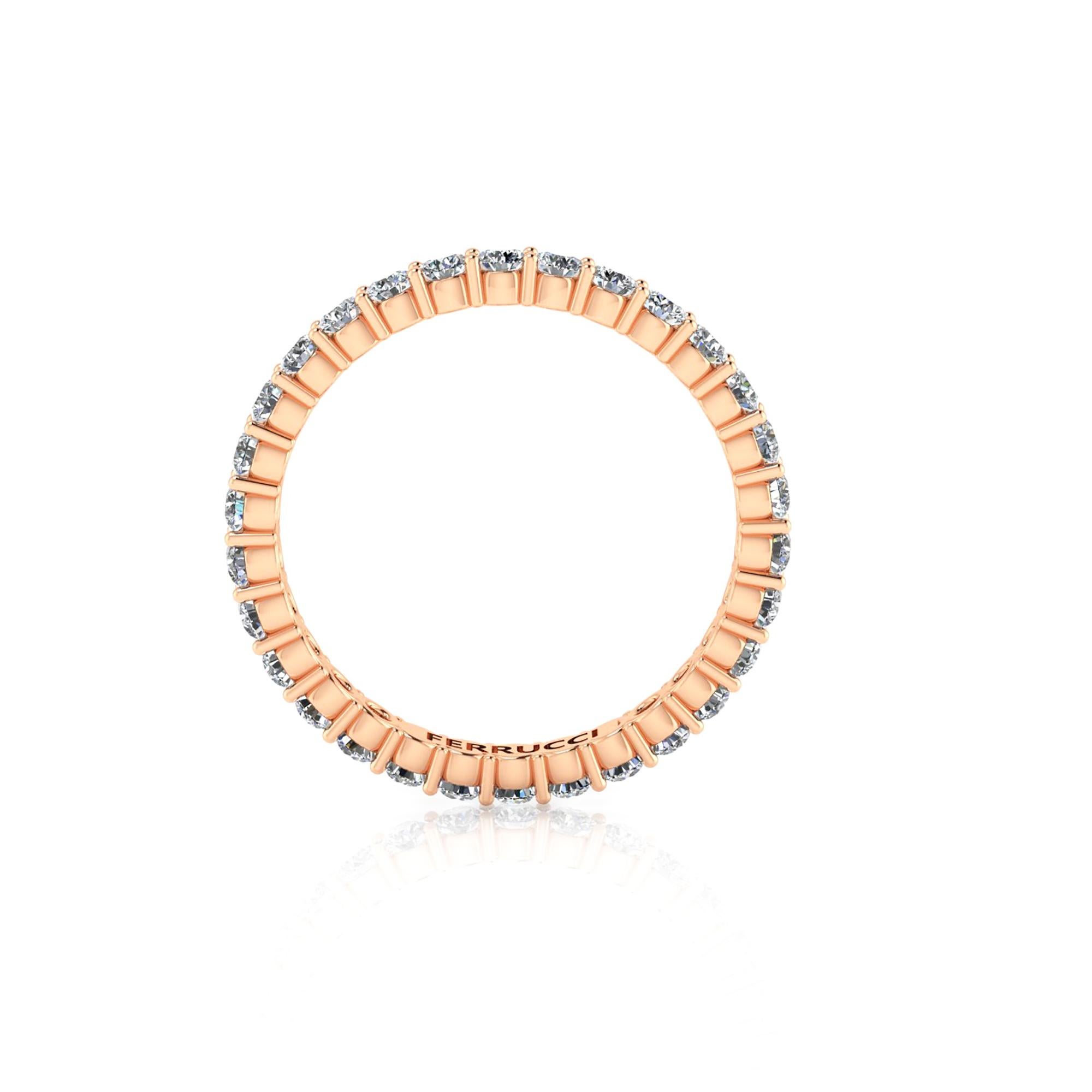 Modern 1.00 Carat White Diamonds Stackable Eternity Ring 18 Karat Rose Gold For Sale
