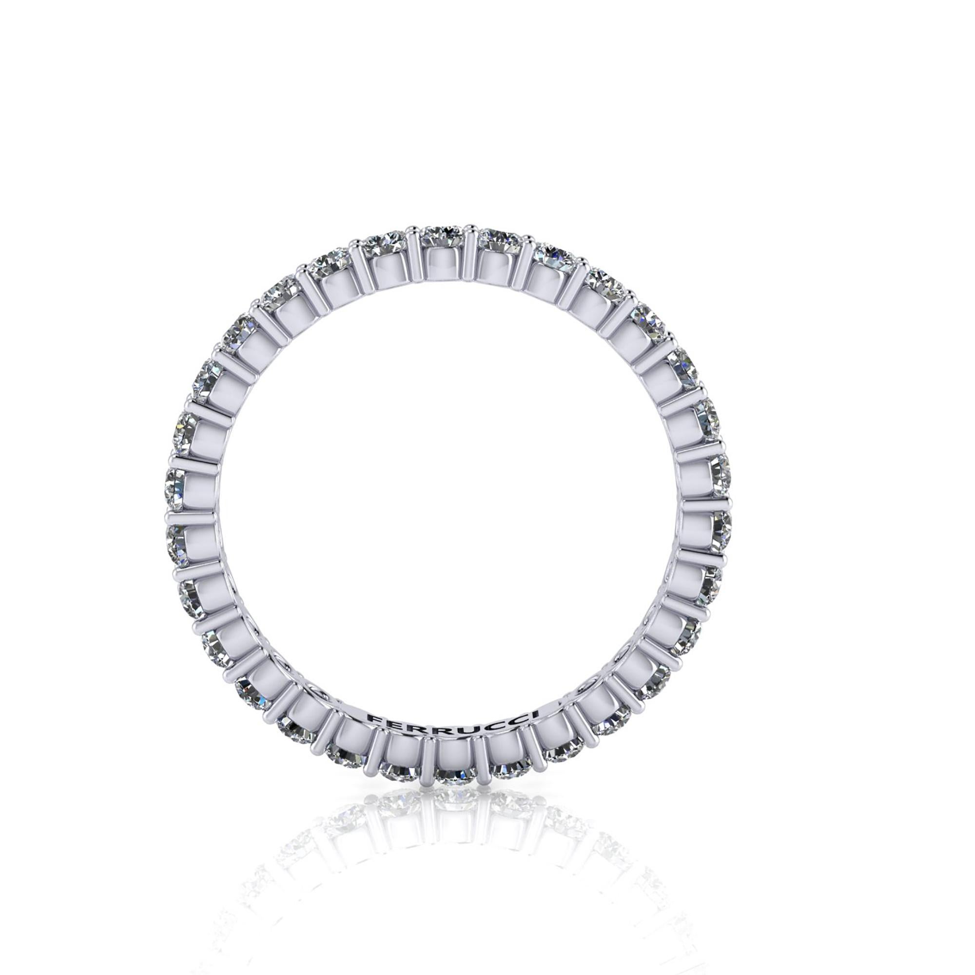 Modern 1.00 Carat White Diamonds Stackable Eternity Ring 18 Karat White Gold For Sale