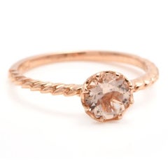 1.00 Carat Exquisite Natural Morganite 14 Karat Solid Rose Gold Ring