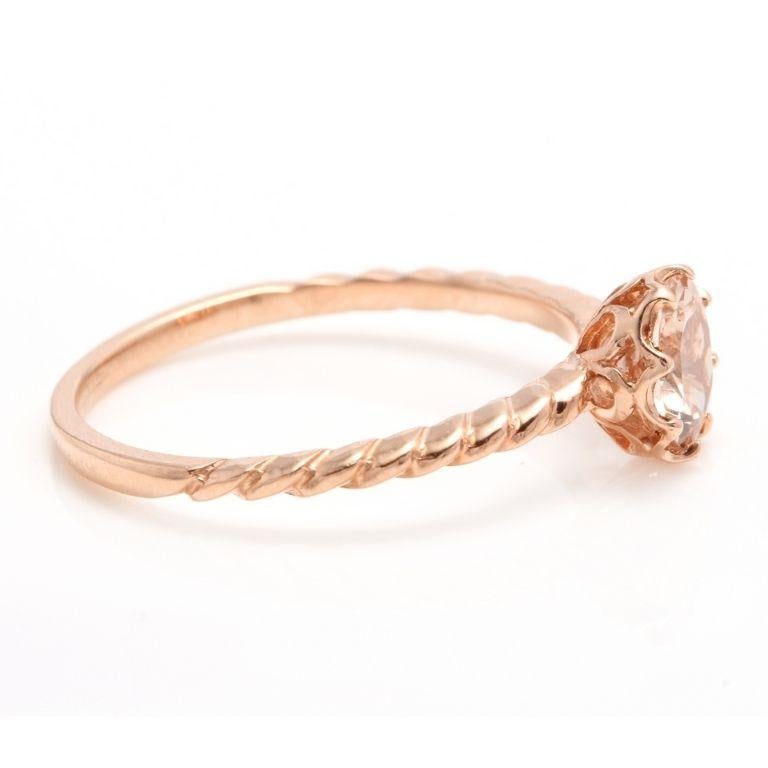 1,00 Quilate Exquisita Morganita Natural Anillo de Oro Rosa Macizo de 14 Kilates Corte rosa en venta