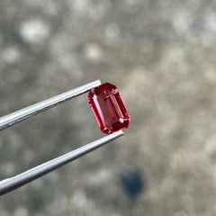 1.00 carats Pinkish Red Spinel Stone Emerald Cut Natural Burmese Gemstone
