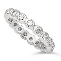 1.00 Carats Total Brilliant Round Cut Diamond Bezel Set Eternity Wedding Band