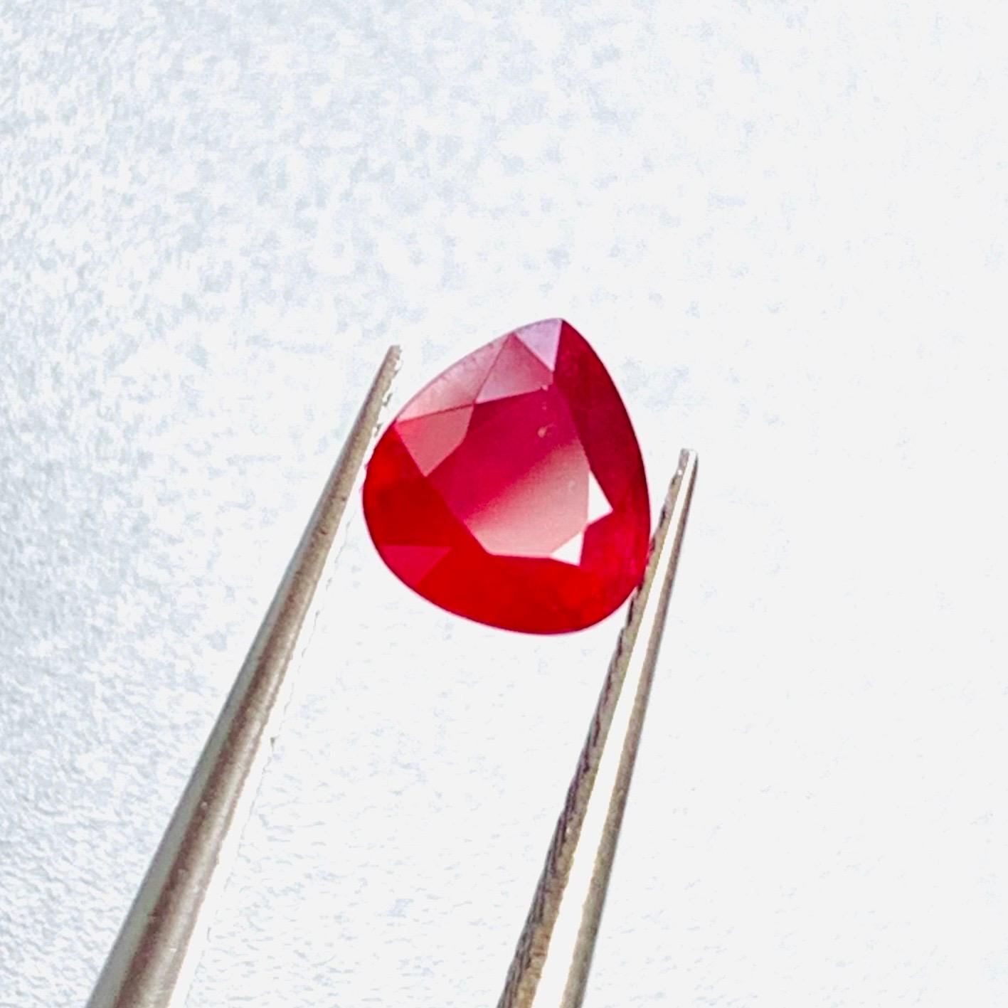 1.00 Ct AIG Zertifikat Natürlicher Rubin Unerhitzt Taubenblut Auge sauber Qualität im Angebot 6