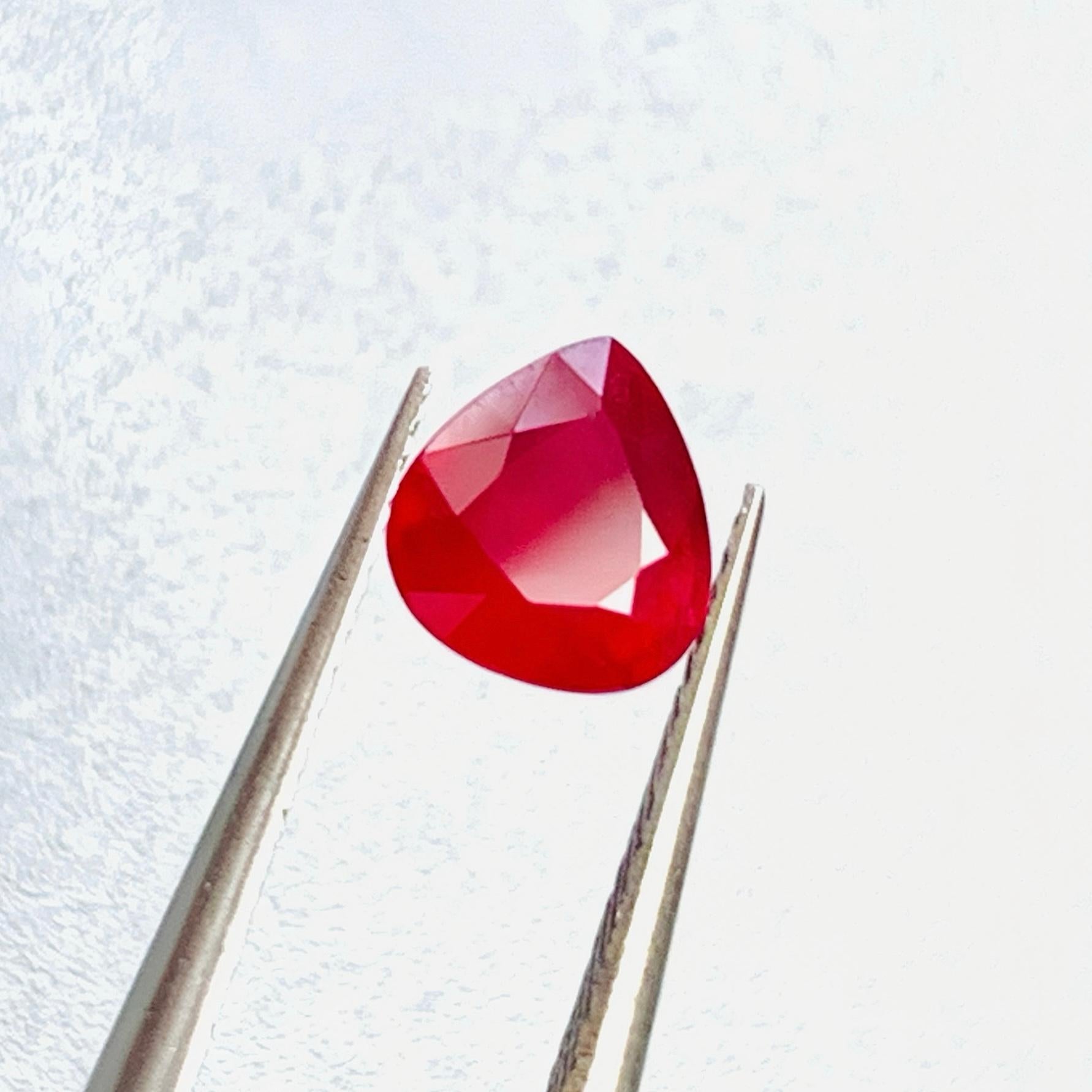 1.00 Ct AIG Zertifikat Natürlicher Rubin Unerhitzt Taubenblut Auge sauber Qualität im Angebot 7