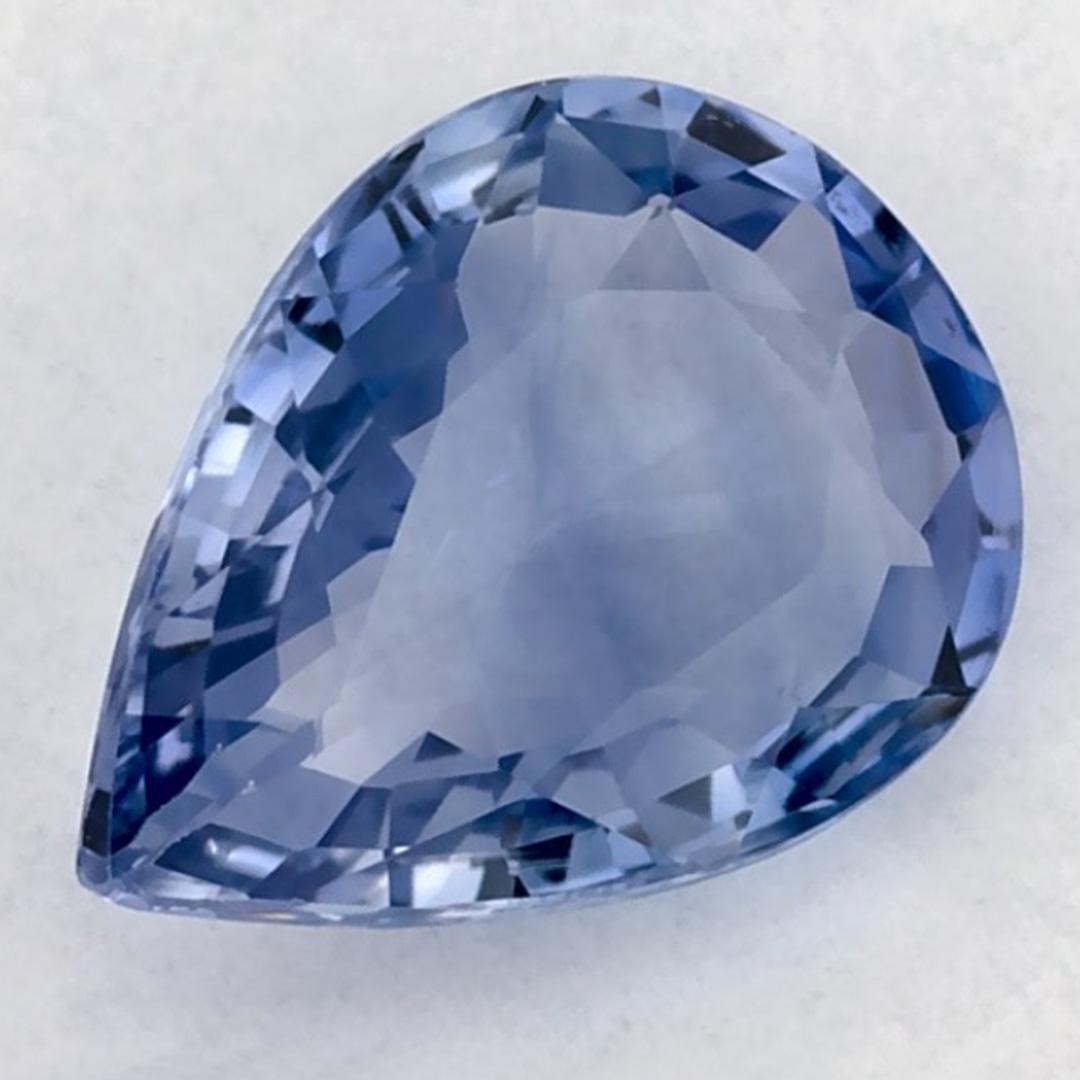 Gema suelta de zafiro azul pera de 1.00 qt Corte pera en venta