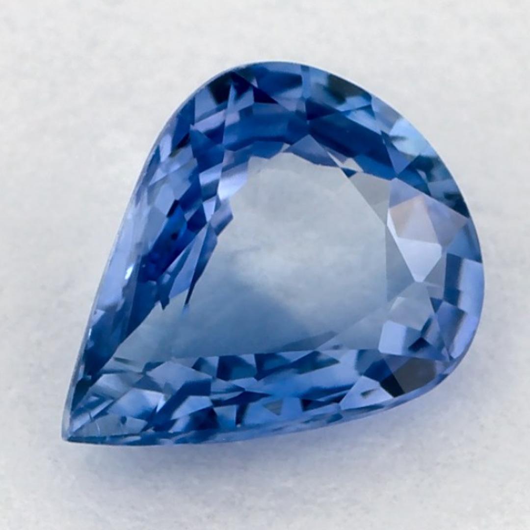 Gema suelta de zafiro azul pera de 1.00 qt Corte pera en venta