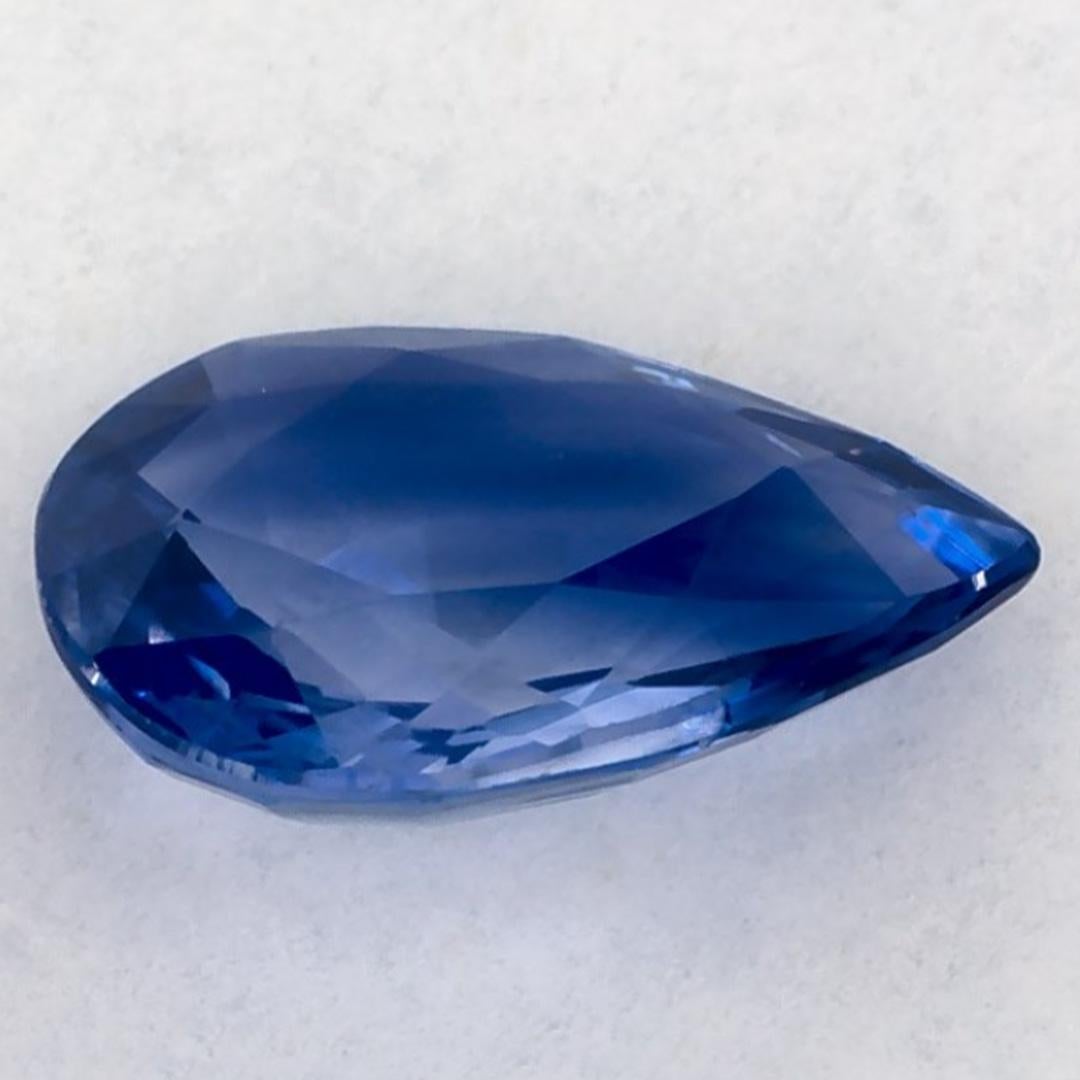 Gema suelta de zafiro azul pera de 1.00 qt en Nuevo estado para la venta en Fort Lee, NJ