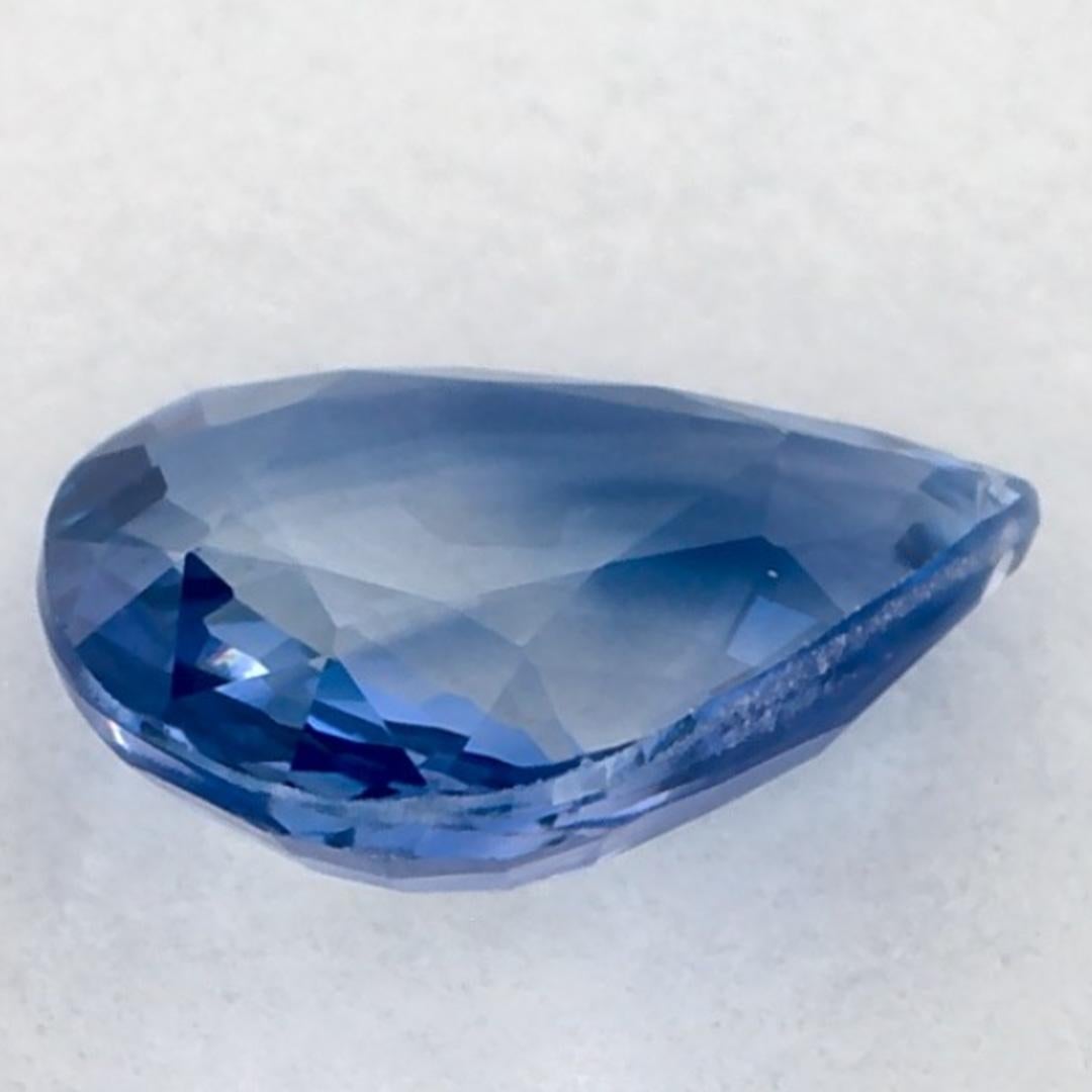 Gema suelta de zafiro azul pera de 1.00 qt en Nuevo estado para la venta en Fort Lee, NJ