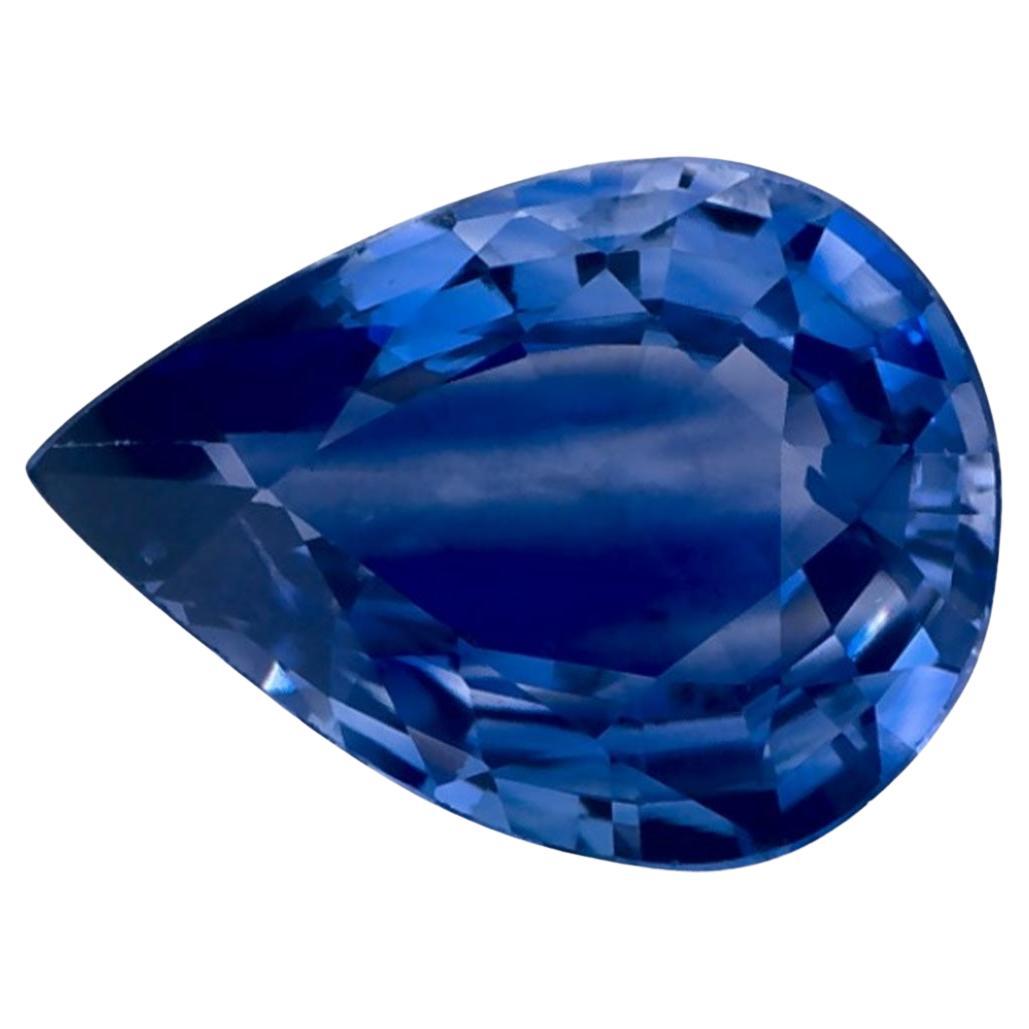 Gema suelta de zafiro azul pera de 1.00 qt