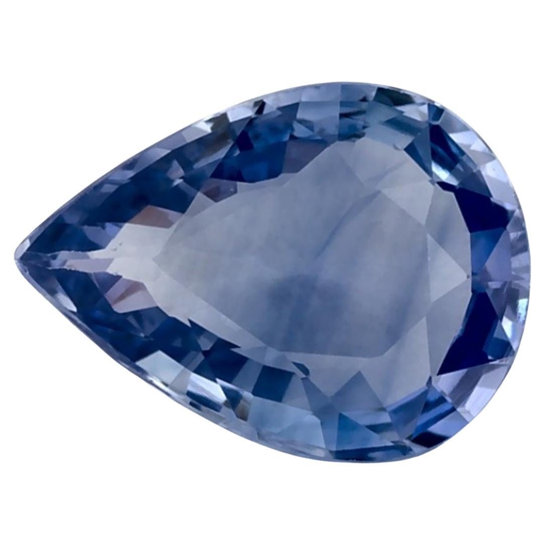Gema suelta de zafiro azul pera de 1.00 qt