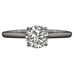 Bague solitaire en diamant naturel de taille ronde de 1,00 carat de couleur D-E et de pureté SI1