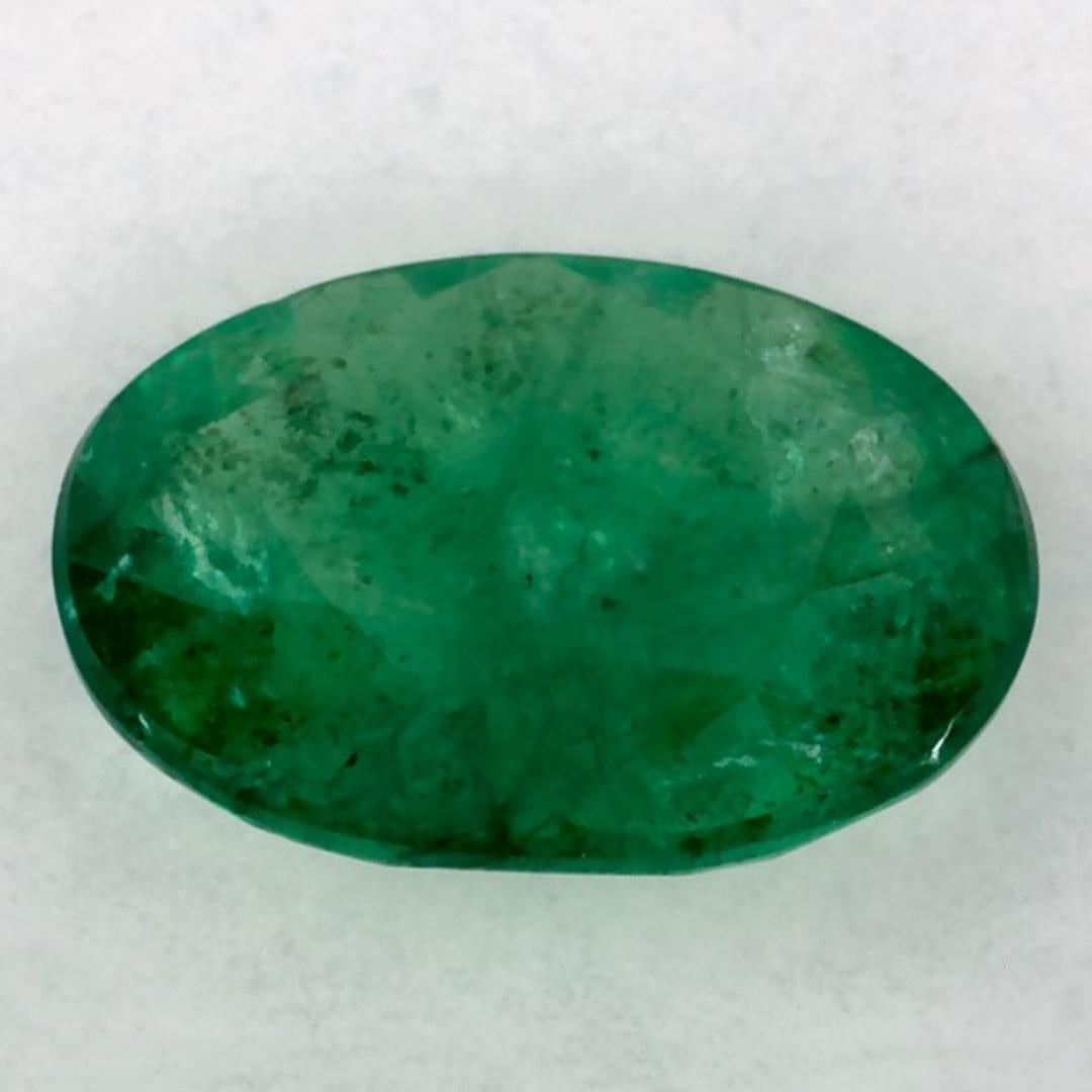 1.00 Ct Emerald Oval Loose Gemstone In New Condition For Sale In Fort Lee, NJ