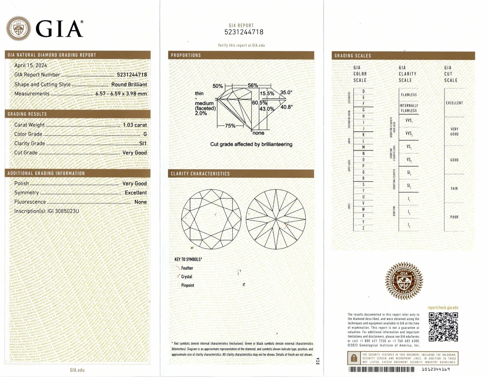 Anillo de compromiso de diamantes y zafiros con certificado GIA de 1,00 ct en oro blanco de 14k en Nuevo estado para la venta en Chicago, IL