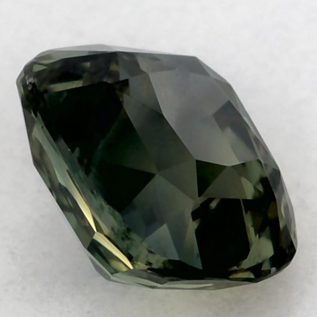 1.00 Ct Zaffiro Verde Cuscino Gemma Sfusa in vendita 1